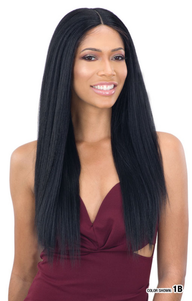 SHAKE N GO FreeTress Ear to Ear Center Part Lace Front Wig - LIGHT YAKY STAIGHT 24